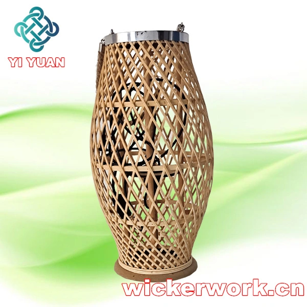 Wicker Willow Candle Lantern Rope Basket Rustic Weave Natural Grey Hanging