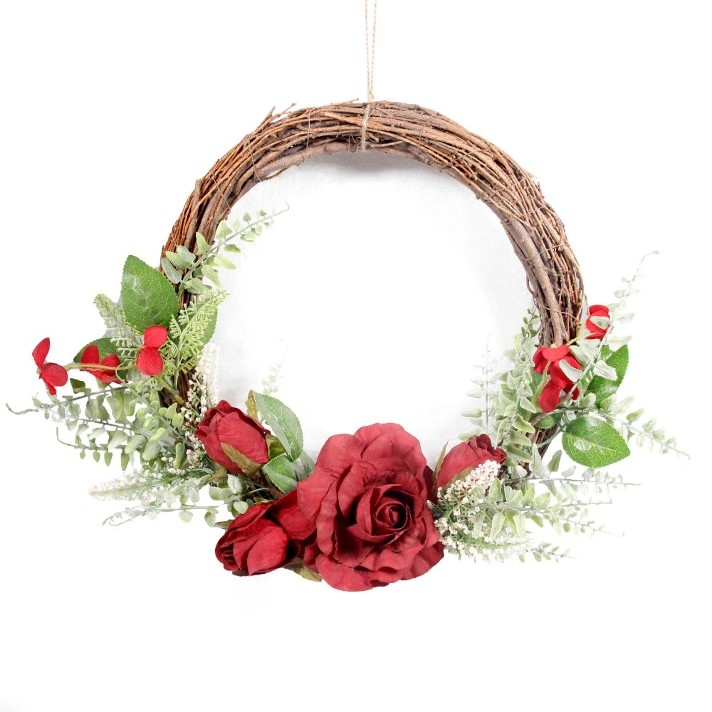 Artificial Rose Garland Wooden Garland Green Plant Decoration Easter Wall Wedding Decoration Garland