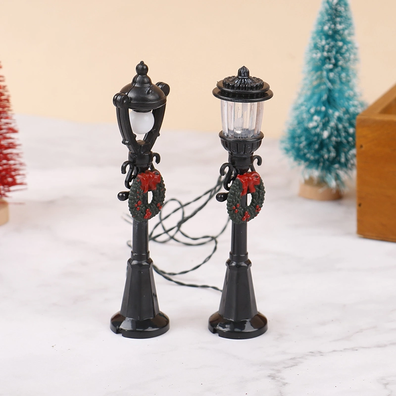 Mini Dollhouse Christmas Street Lamp Light Model Miniature Accessory