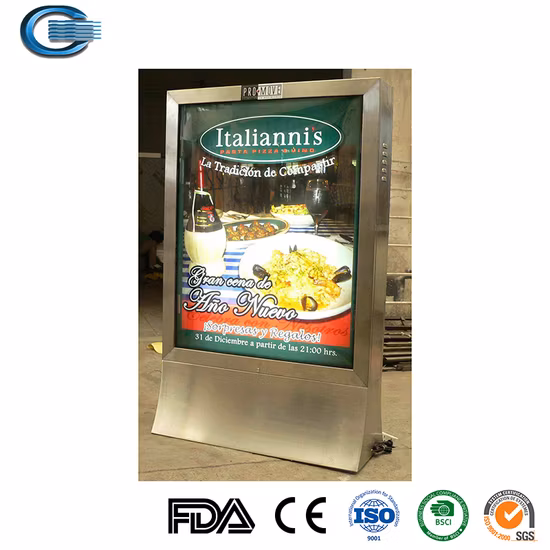 Huasheng Restaurants Display Menütafel Lightbox Outdoor Flexface Light Box