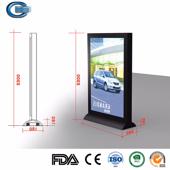 Huasheng Custom Double Side Lightbox Standard-Messestand-Displayständer Tragbarer Lightbox