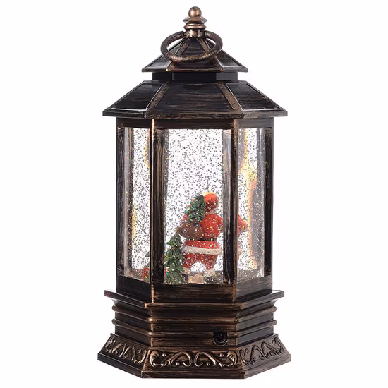 Lustige Weihnachtsdekoration, Lampenbehang, Weihnachts-LED-Schneelaterne mit Weihnachtsmann